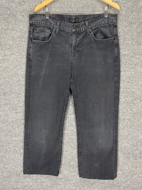 7 For All Mankind Austyn Jeans Men’s 34x26” Faded Distressed Black Straight Leg